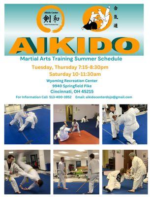 Our Aikido Summer Schedule Begins 
May 21, 2024
Don't miss this opportunity to learn Aikido martial arts.