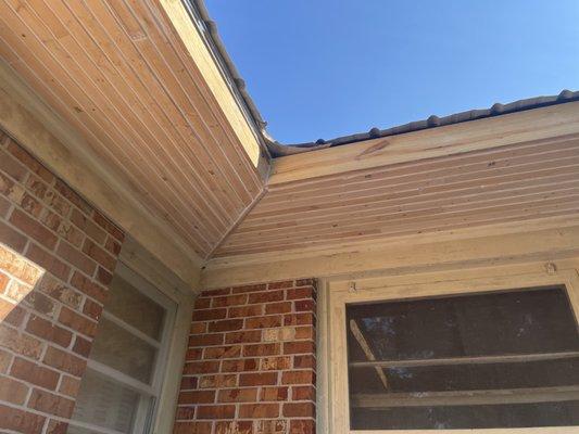 Tongue and groove soffit