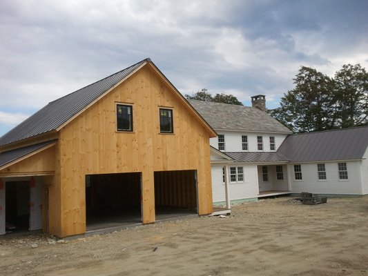 Combination of standing seam and salvaged slate