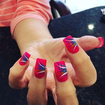 Acrylic nails with design