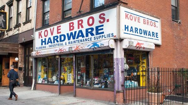 The Kove Brothers Hardware storefront locate at the northeast corner of 21st and 7th Ave.