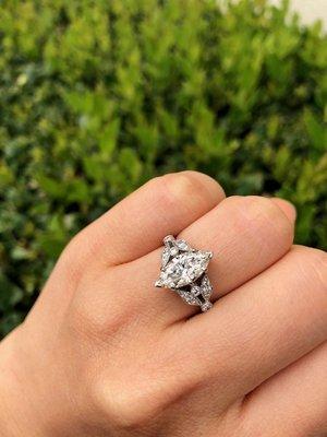 My vintage-inspired custom engagement ring made by Joe! It turned out even better than I had imagined