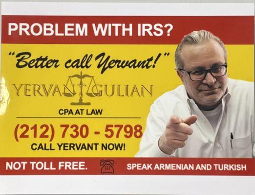 Problems with IRS? Better call Yervant!