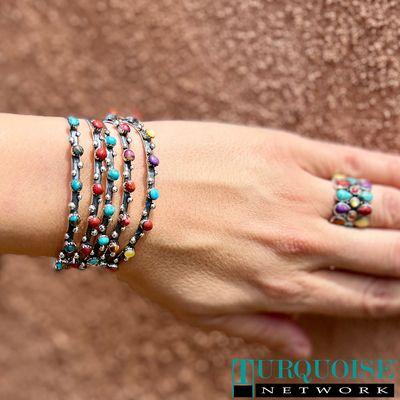 Turquoise Network Stack Bracelets