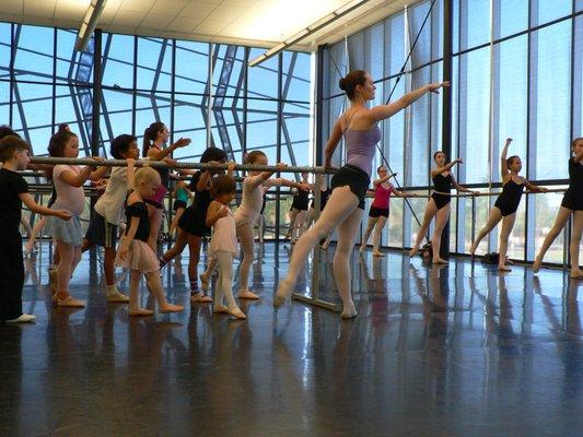 Warm up in Studio 301, The Stevie Eller Dance Theatre