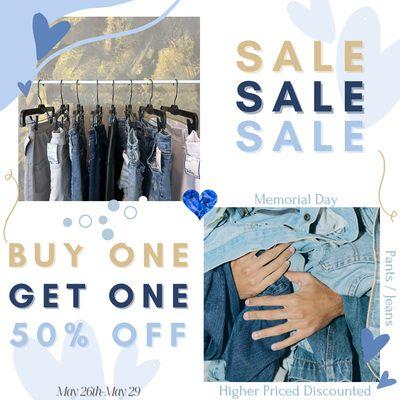 BUY ONE GET ONE 50% SALE 

Share this post & tag us for an additional 20% off of your entire purchase in store! All items eligible