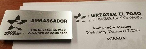 El Paso Chamber of Commerce Ambassador meeting