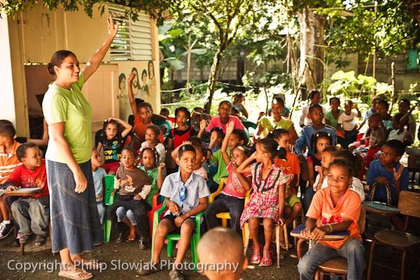 Students learning at our project in Cotui, Dominican Republic.