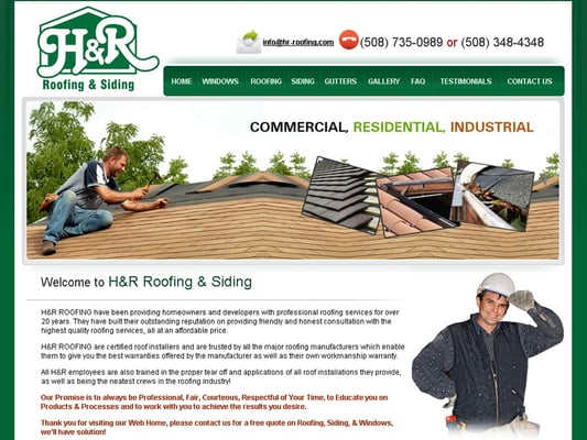 Professional trades, electrician, roofers, and construction websites