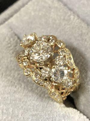 Antique 14kt Ladies Diamond Dinner Ring w/ Laced Band.  $3500