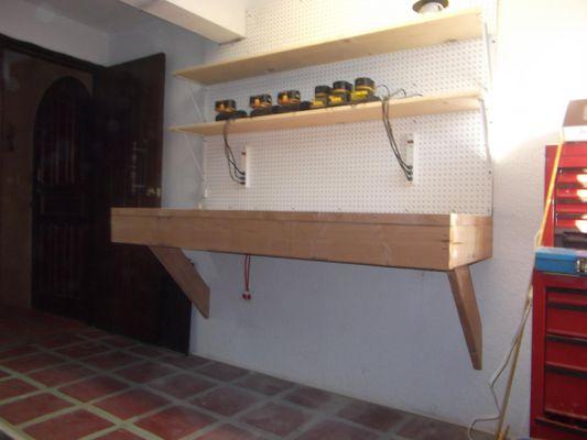 Work Bench: Client needed open floors for ease of cleaning but also needed a strong bench.