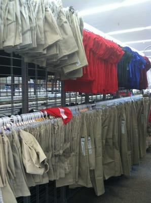 Plenty of school uniforms and all sizes many local box stores run out....