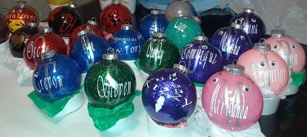 Personalized ornaments for any occasion.