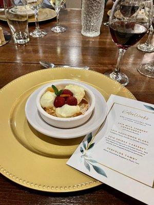 Wine dinner at the Clubhouse