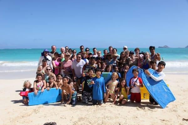 Our Church Ohana hanging out at the beach