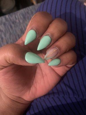 Beautiful nails tho. They do good but too rough for no reason