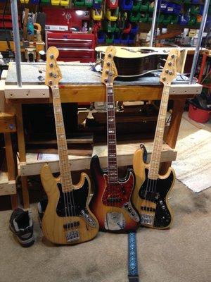 I also have a full-service workstation for electric bass setups, repairs, and restorations.