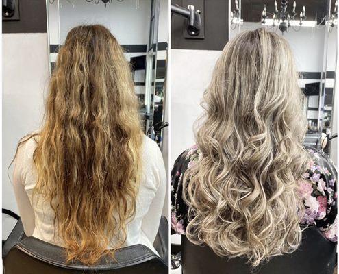 Before and after Balayage