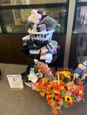 Look at all the socks the Charleston area donated to our SOCK-tober event!