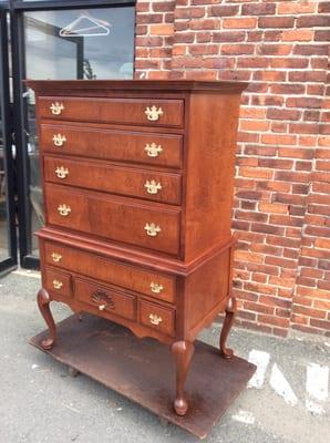 Birds Eye Maple Highboy refinished