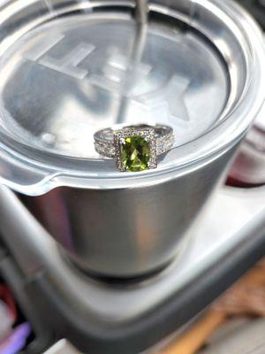 June 2022: Estate 14K Peridot w/ White Sapphires & Diamonds. There was a decent selection here! (Many @ 35% off at this time.)