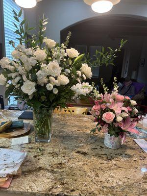 $130 at Spedale's florist (left) vs $130 at Southern Belle (right)