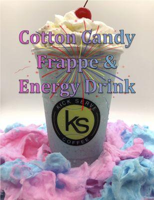 Celebrate Cotton Candy in July! Try our new Cotton Candy Frappe, Cotton Candy Energy Drink, and our newest Espresso Winner the Mac Attack!