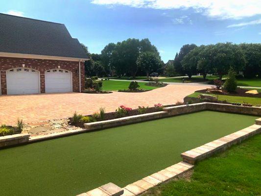 Bocce Ball Court with Driveway Paver Overlay