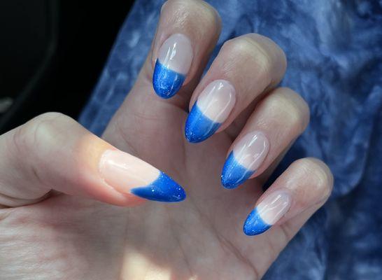 Beautiful Gel-X with French Tip. Loving the color and shape.