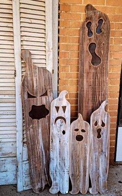 They have handmade wood ghosts!