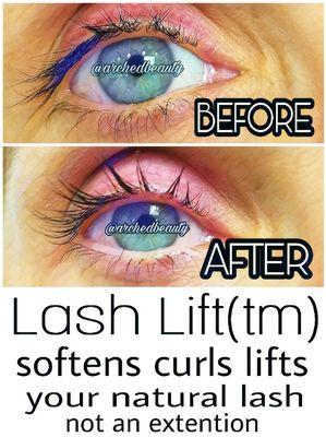 Lash Lift (tm) softens curls and lifts the natural lash not extentions