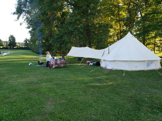 Great campground. Enjoying yurt life.