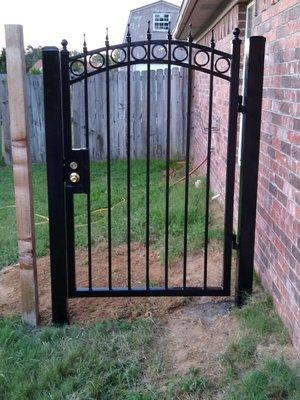 This is a small gate we make look like that because the customer do the wooden fence later