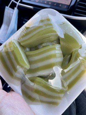 Pandan layered jelly rice cake (only on Saturdays)