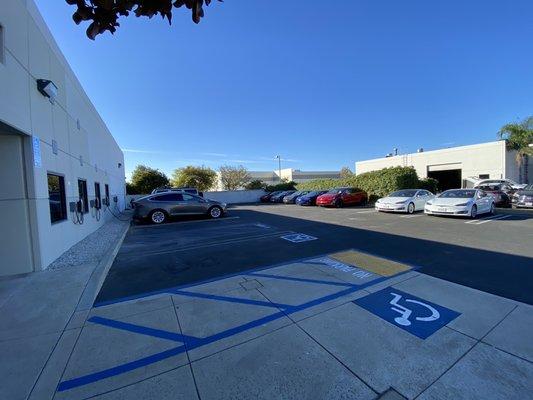 Tesla Service Center Parking and Charging Area