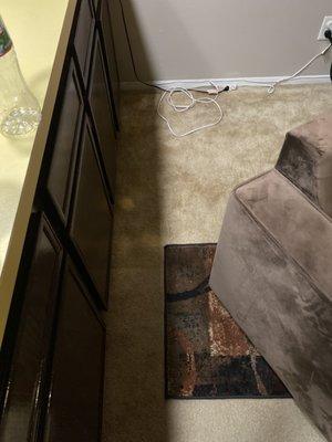 Before:  Water overflowed onto the carpet! Yikes!  And the smell!