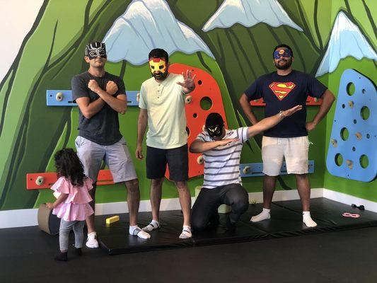 Superdads at a Superhero party! June 2021