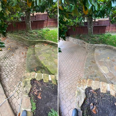 Brick paver/flagstone cleaning.