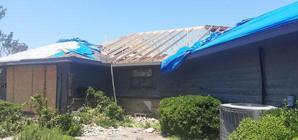 N. Dallas tornado damaged home during restoration process.