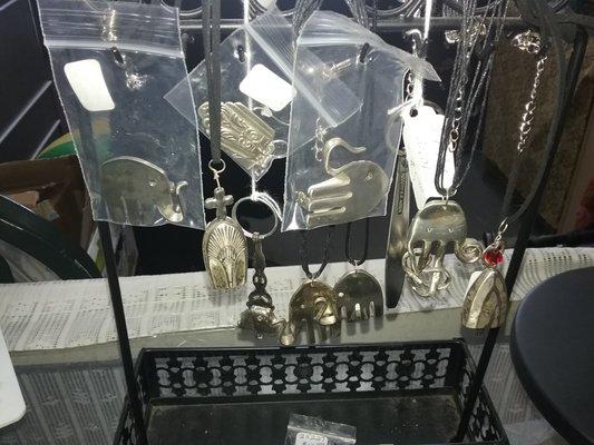 Silverware necklaces, pins, key chains  really unique pieces