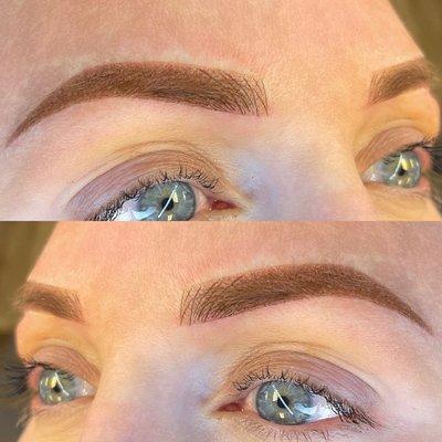 Soft and airy combo brows.