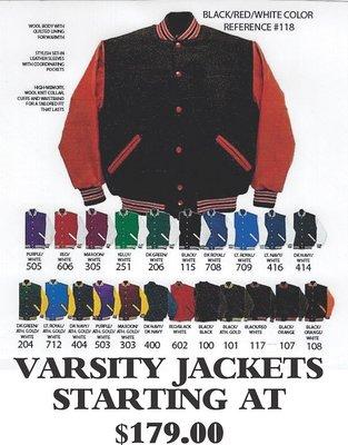 Varsity Jackets with embroidery done right in house by Loni herself