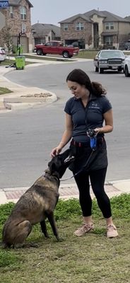 Aubry giving Monica some love after a job well done.