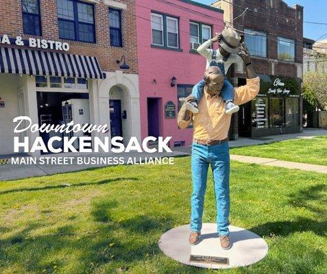 The Main Street Business Alliance has brought many sculptures to Atlantic Street Park in Hackensack for all to enjoy.