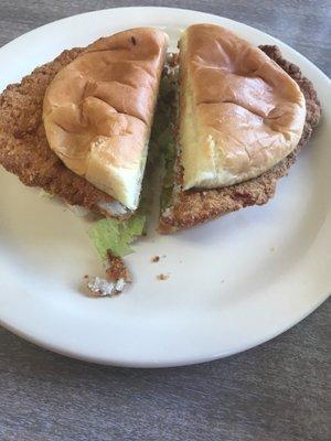 Tenderloin sandwich at lunch.