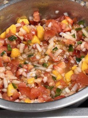 Mango strawberry salsa