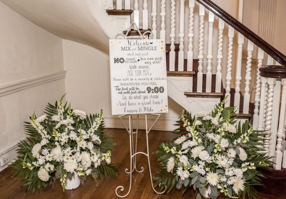 We used these flower baskets at our ceremony and then at our reception!