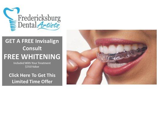 Limited Time Offer! Straight Teeth And FREE In Office Whitening! Schedule Your FREE Consult Today!