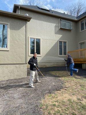 Grading and sowing grass seeds