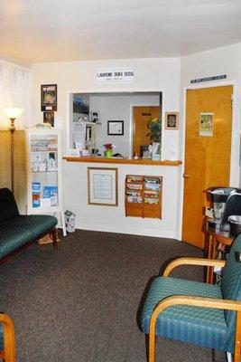 Our 'waiting' room when you enter the officer